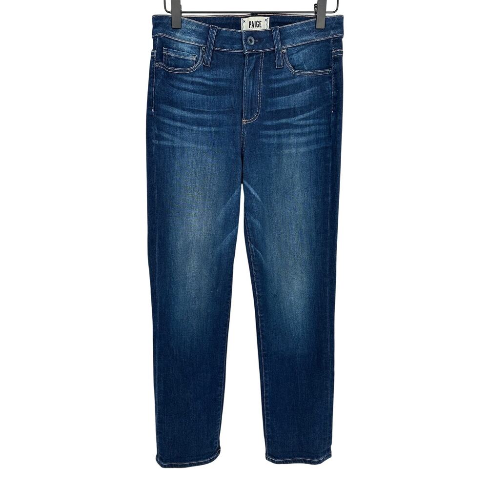 Paige Hoxton Straight Ankle Blue Medium Wash High Rise Ankle Length Western 26
